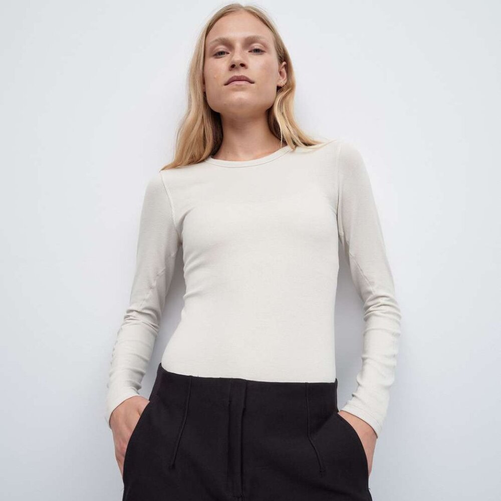 lululemon Hold Tight Long Sleeve Shirt Bone Size 6 NWOT